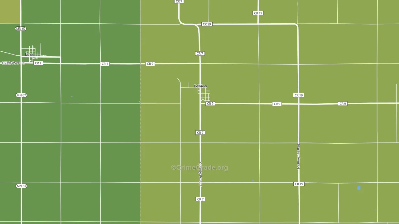 Belview, MN Map of Assault Rates