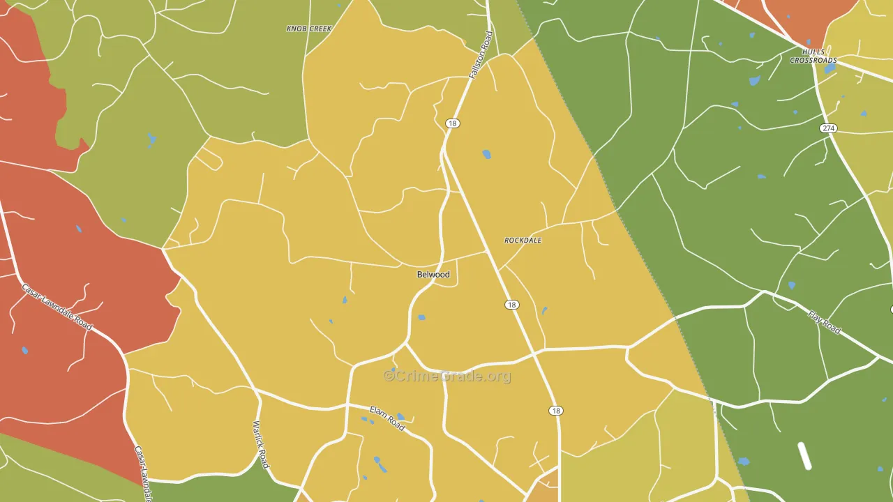 Belwood, NC Map of Assault Rates