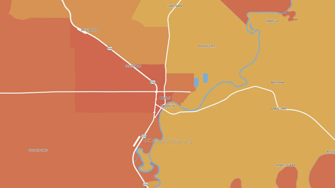 Belzoni, MS Map of Assault Rates