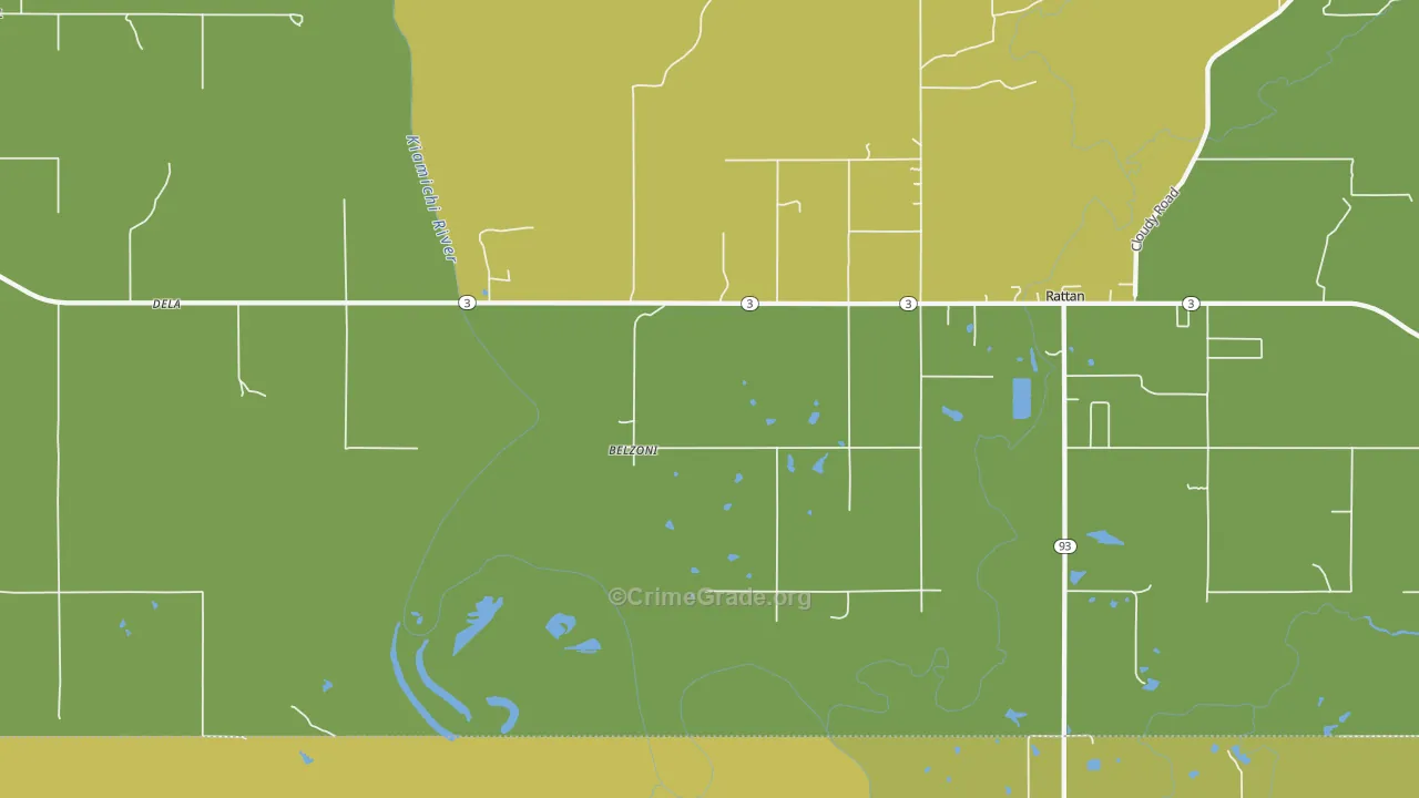 Belzoni, OK Map of Assault Rates