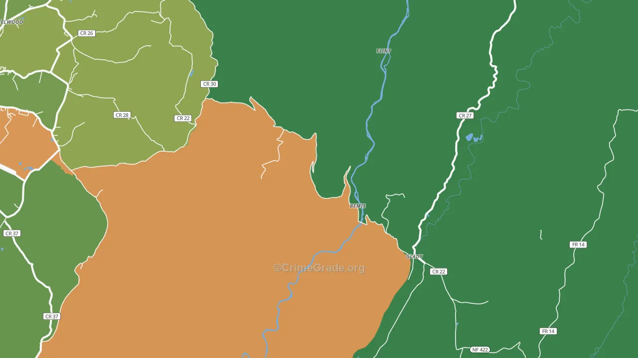 Bemis, WV Map of Assault Rates