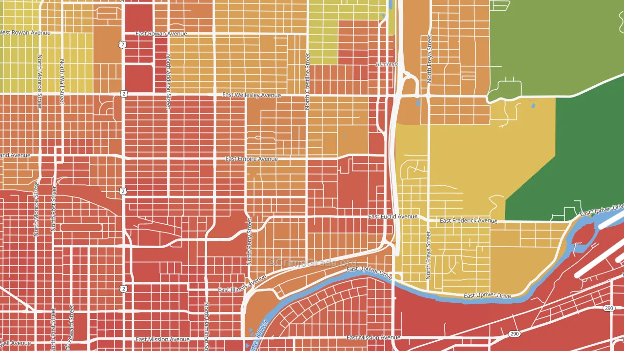 Bemiss, Spokane, WA Map of Assault Rates