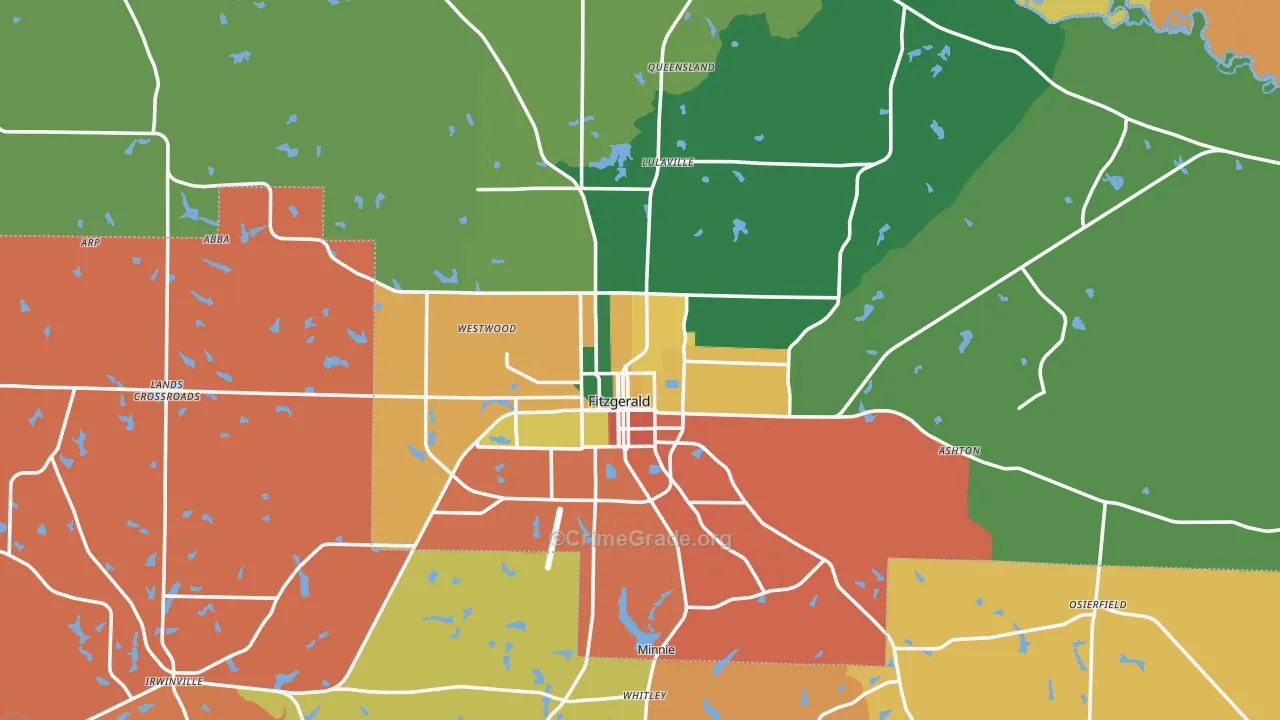 Ben Hill County, GA Map of Assault Rates