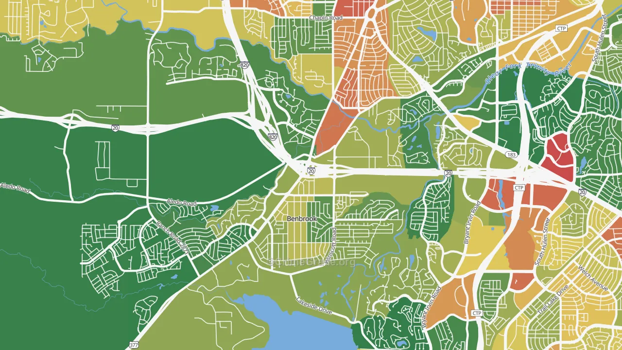 Benbrook, TX Map of Assault Rates