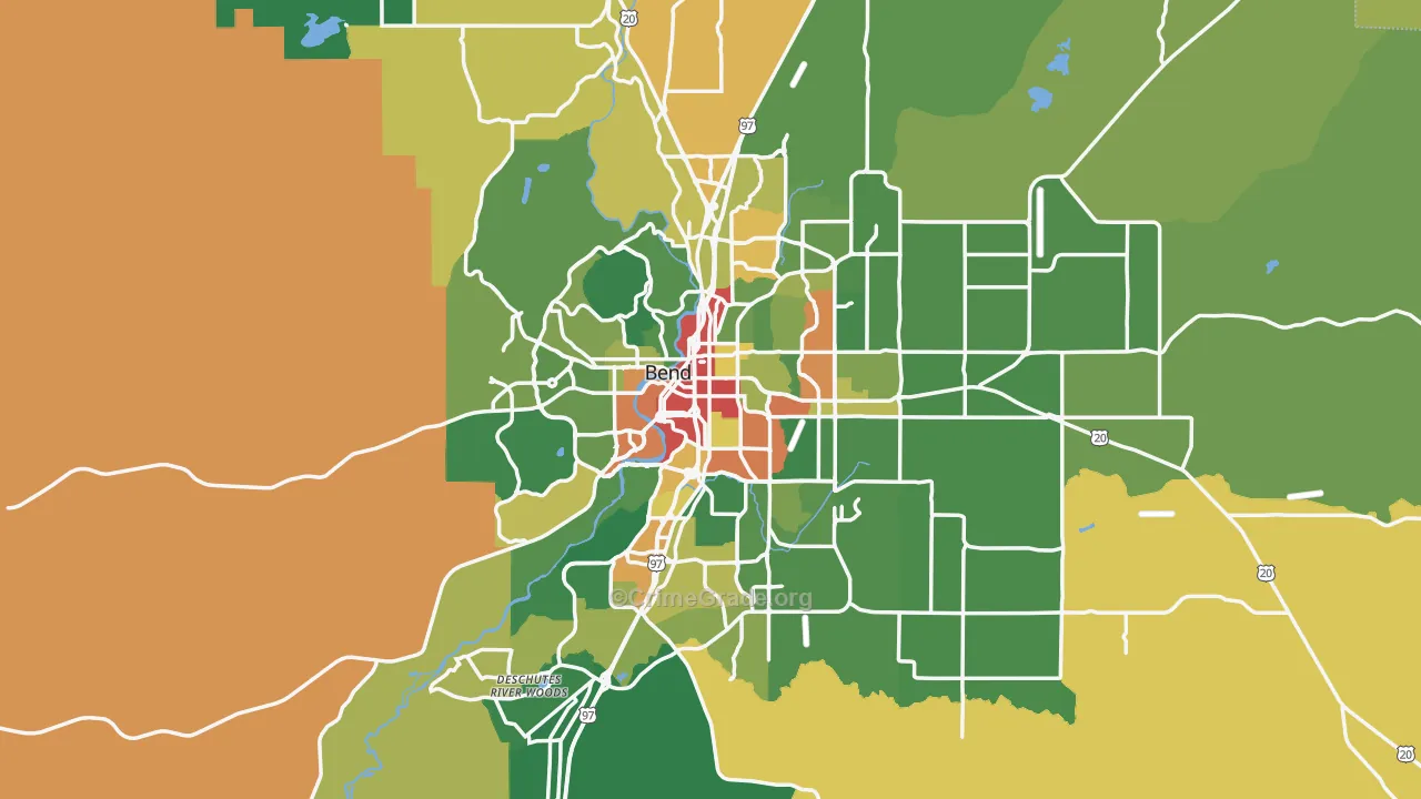 Bend, OR Map of Assault Rates