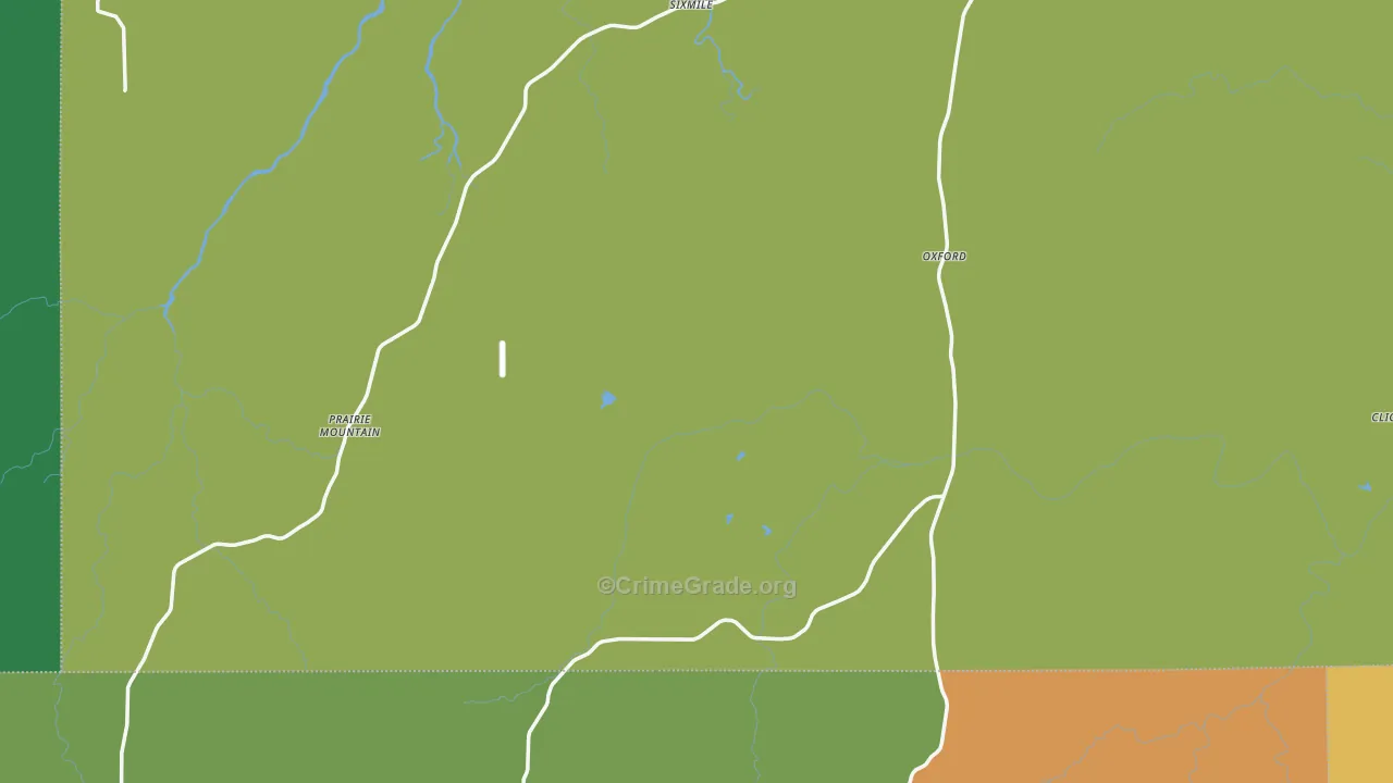Bend, TX Map of Assault Rates