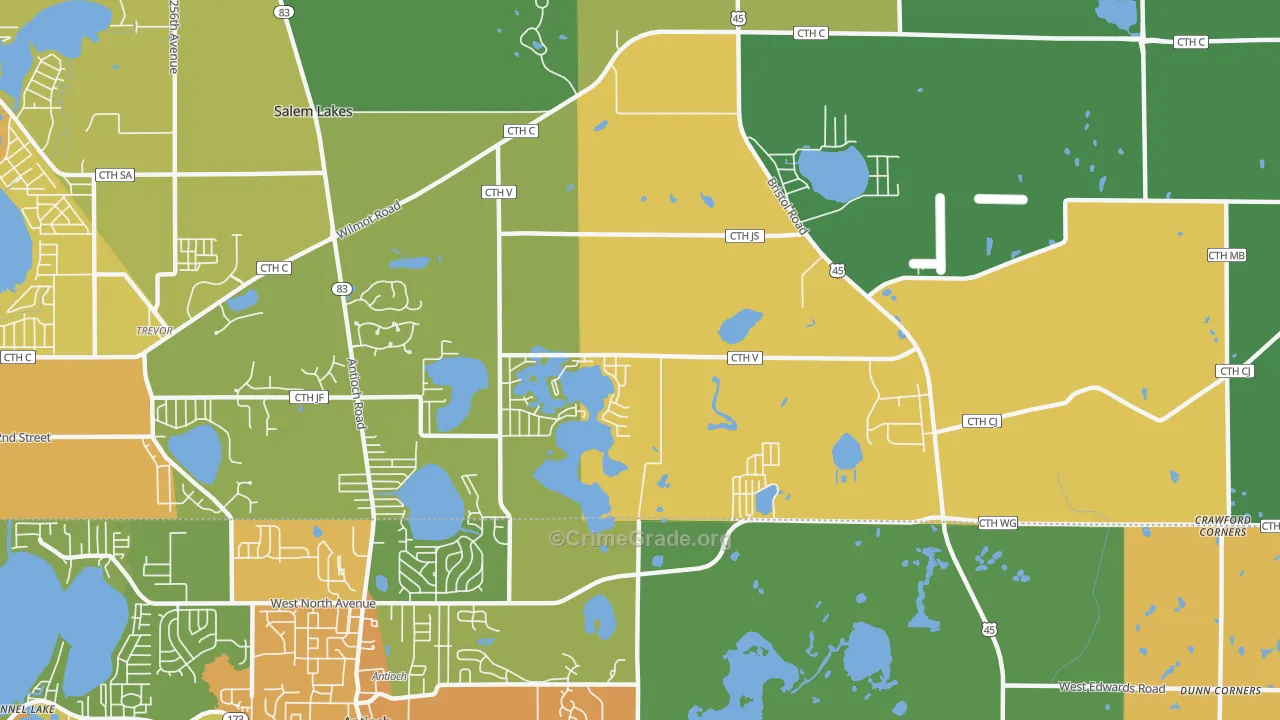 Benet Lake, WI Map of Assault Rates