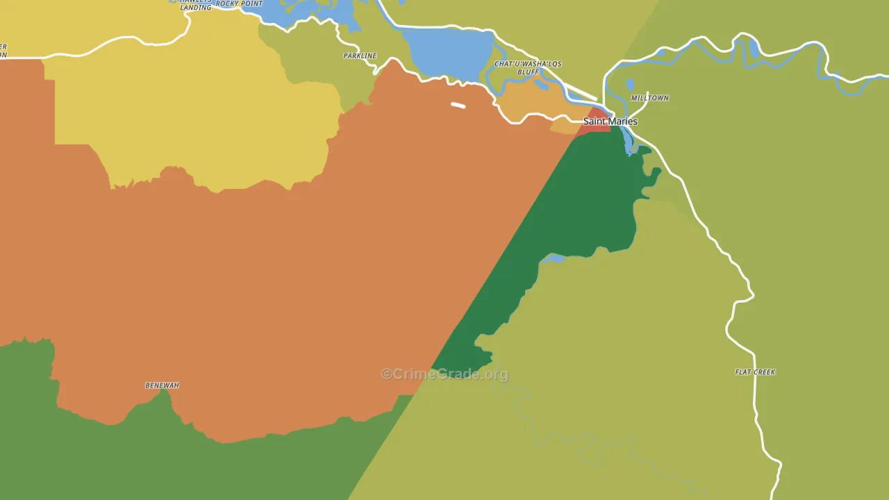 Benewah County, ID Map of Assault Rates
