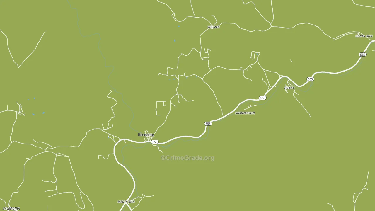 Benezett, PA Map of Assault Rates
