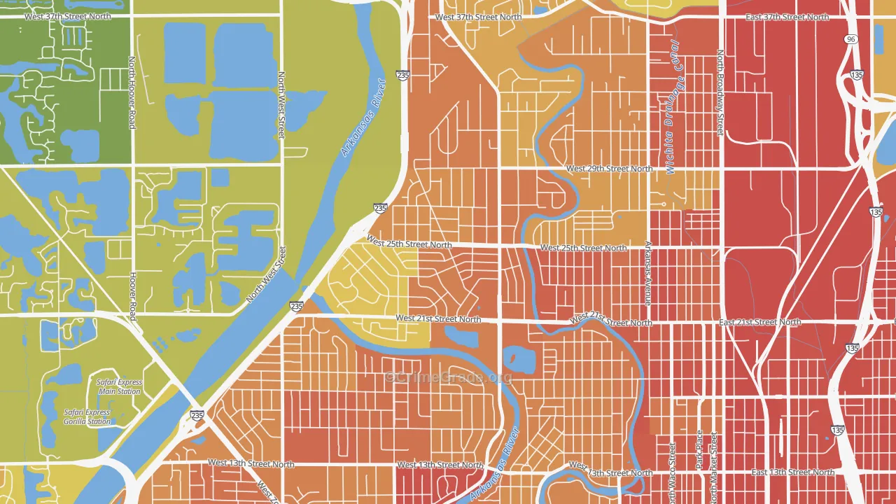 Benjamin Hills, Wichita, KS Map of Assault Rates
