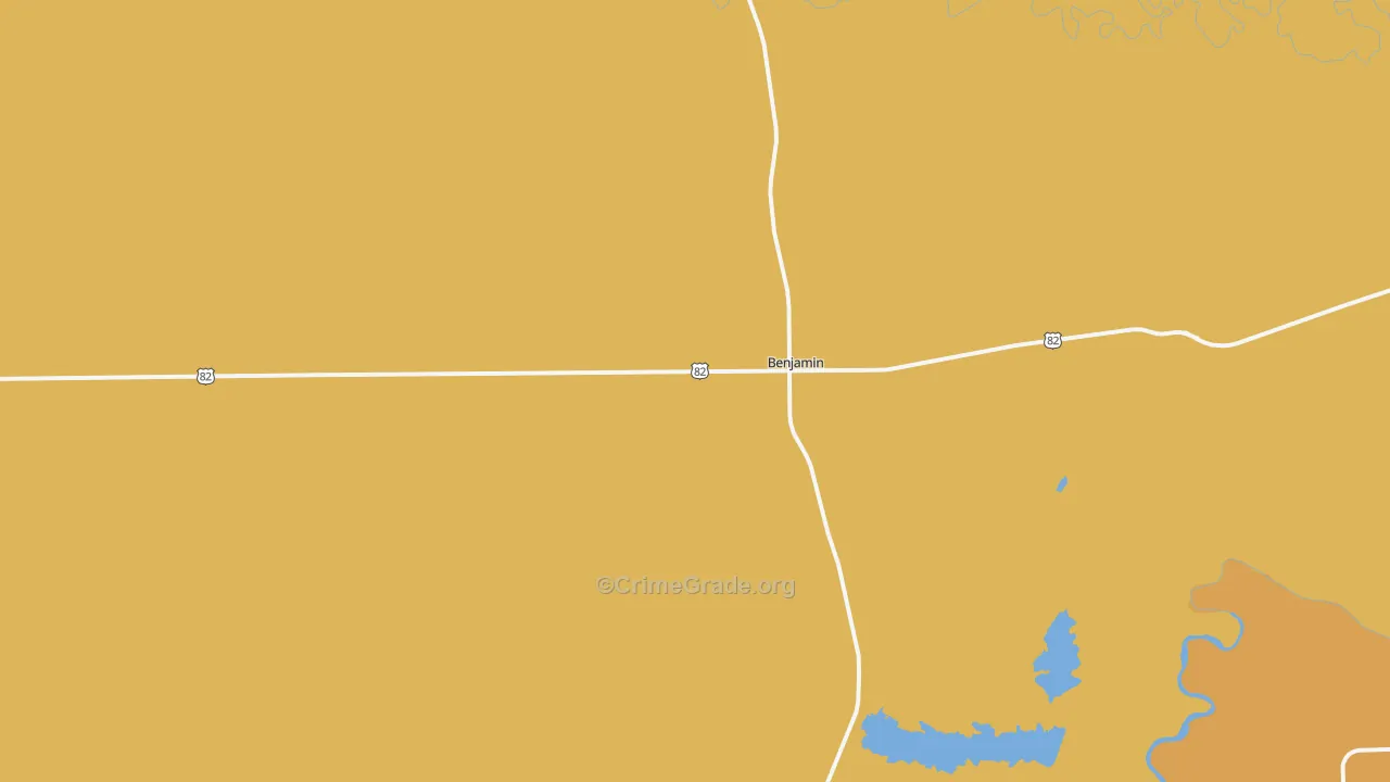 Benjamin, TX Map of Assault Rates