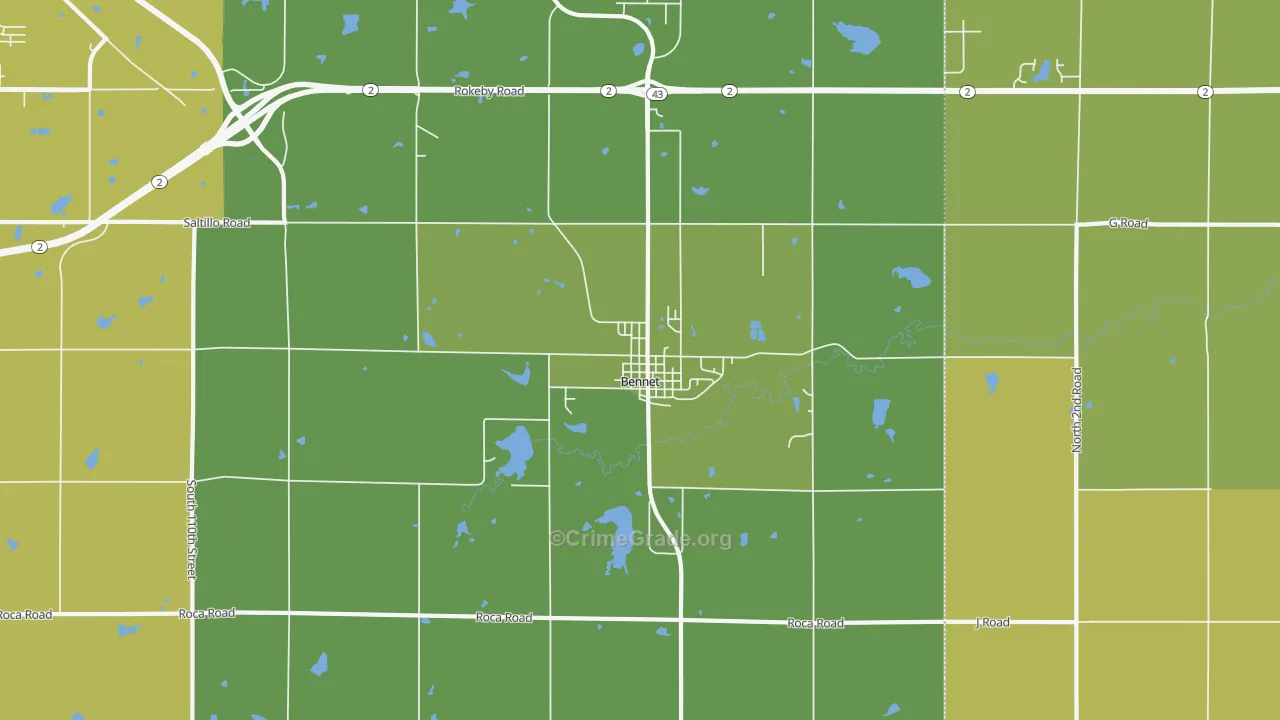 Bennet, NE Map of Assault Rates