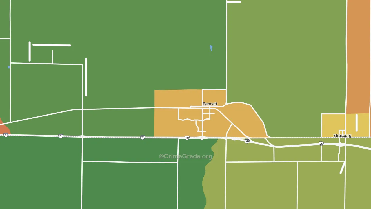 Bennett, CO Map of Assault Rates