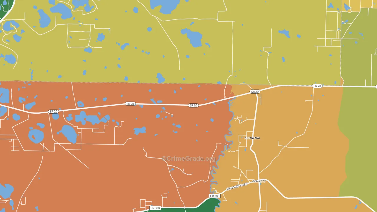 Bennett, FL Map of Assault Rates