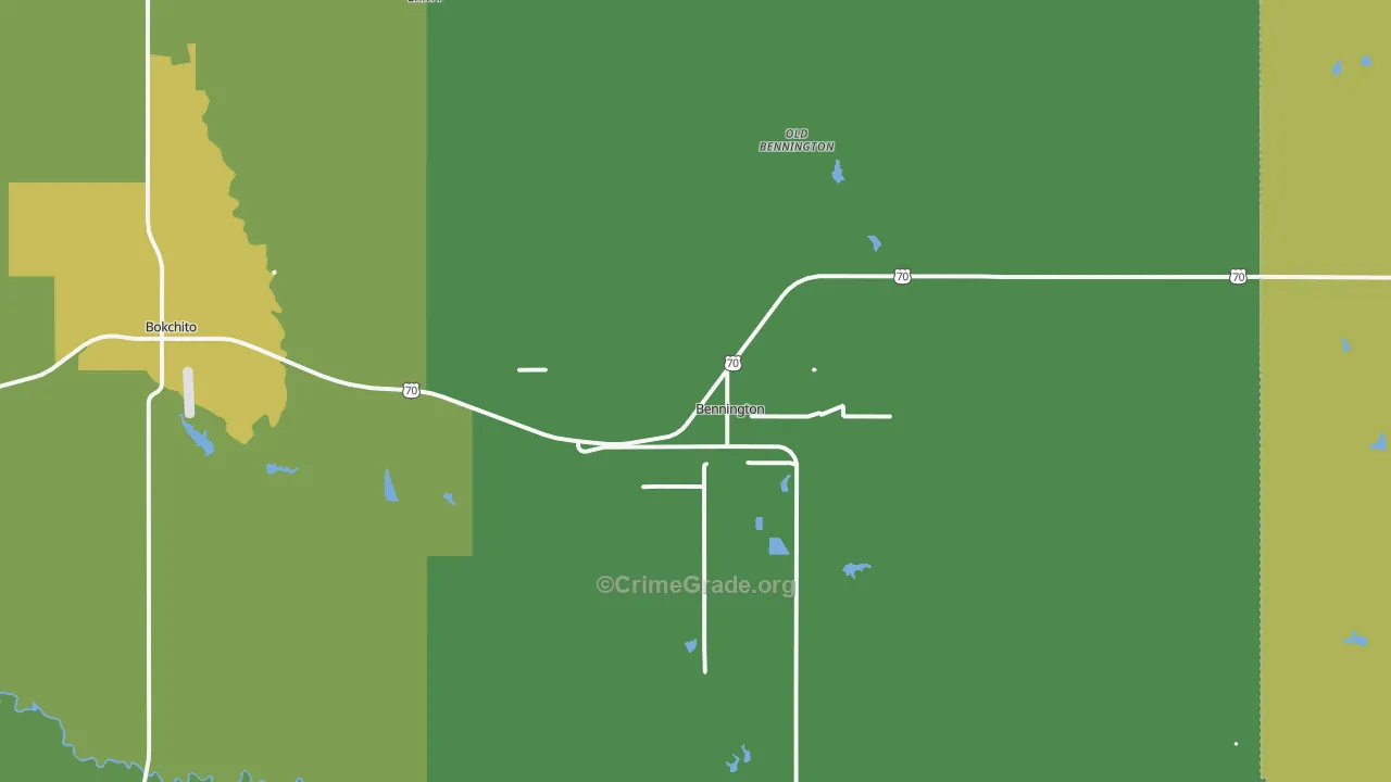 Bennington, OK Map of Assault Rates