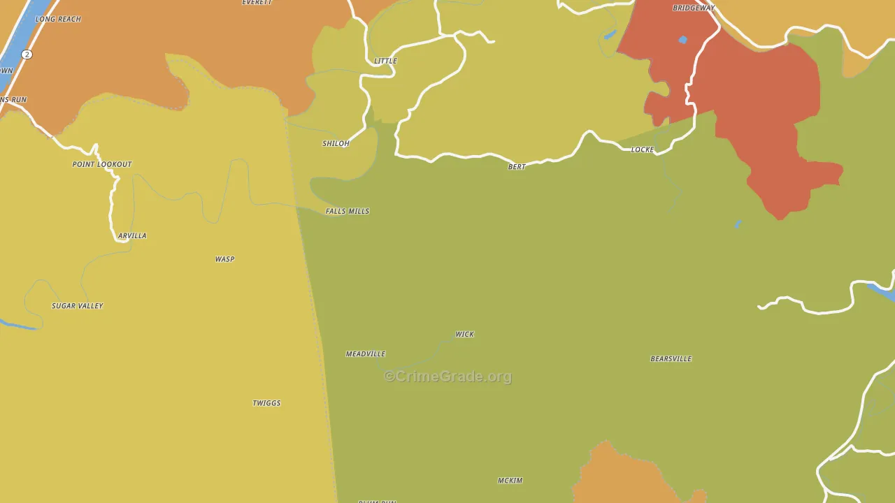 Bens Run, WV Map of Assault Rates
