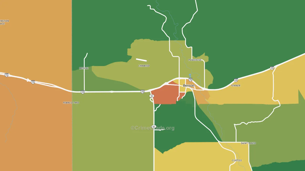 Benson, AZ Map of Assault Rates
