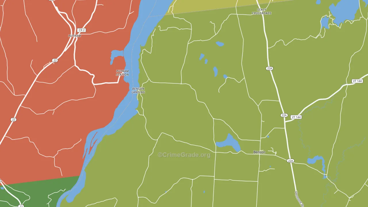 Benson Landing, VT Map of Assault Rates