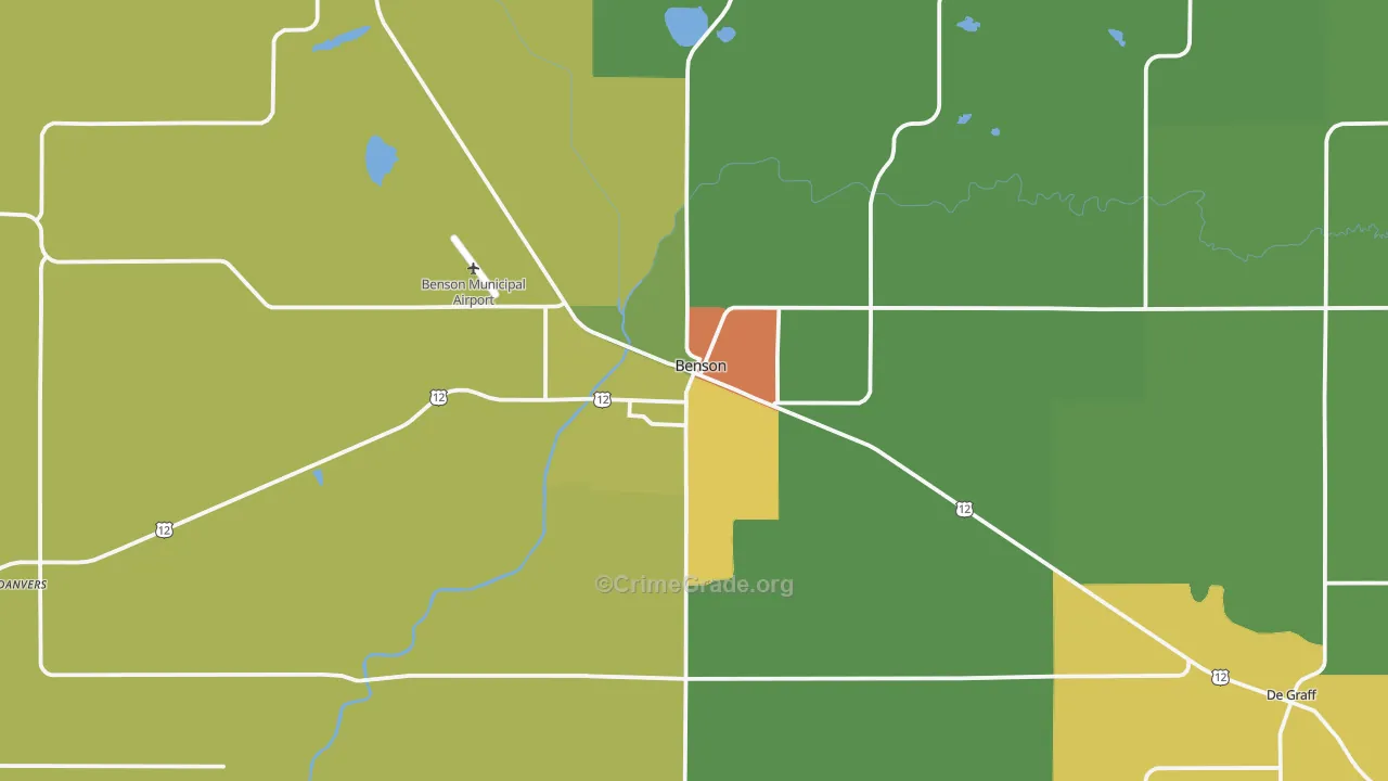 Benson, MN Map of Assault Rates