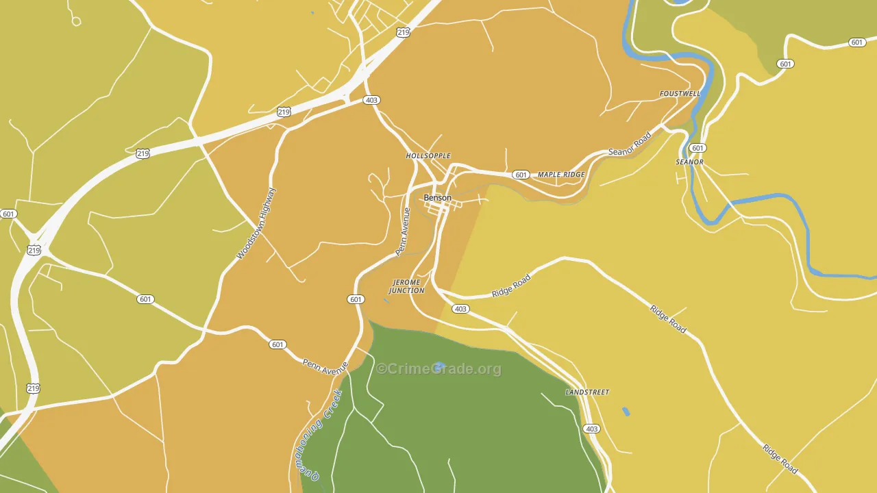 Benson, PA Map of Assault Rates