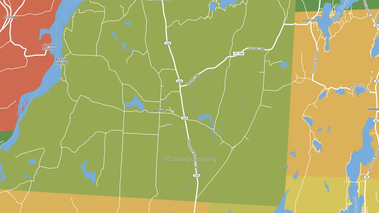Benson, VT Map of Assault Rates