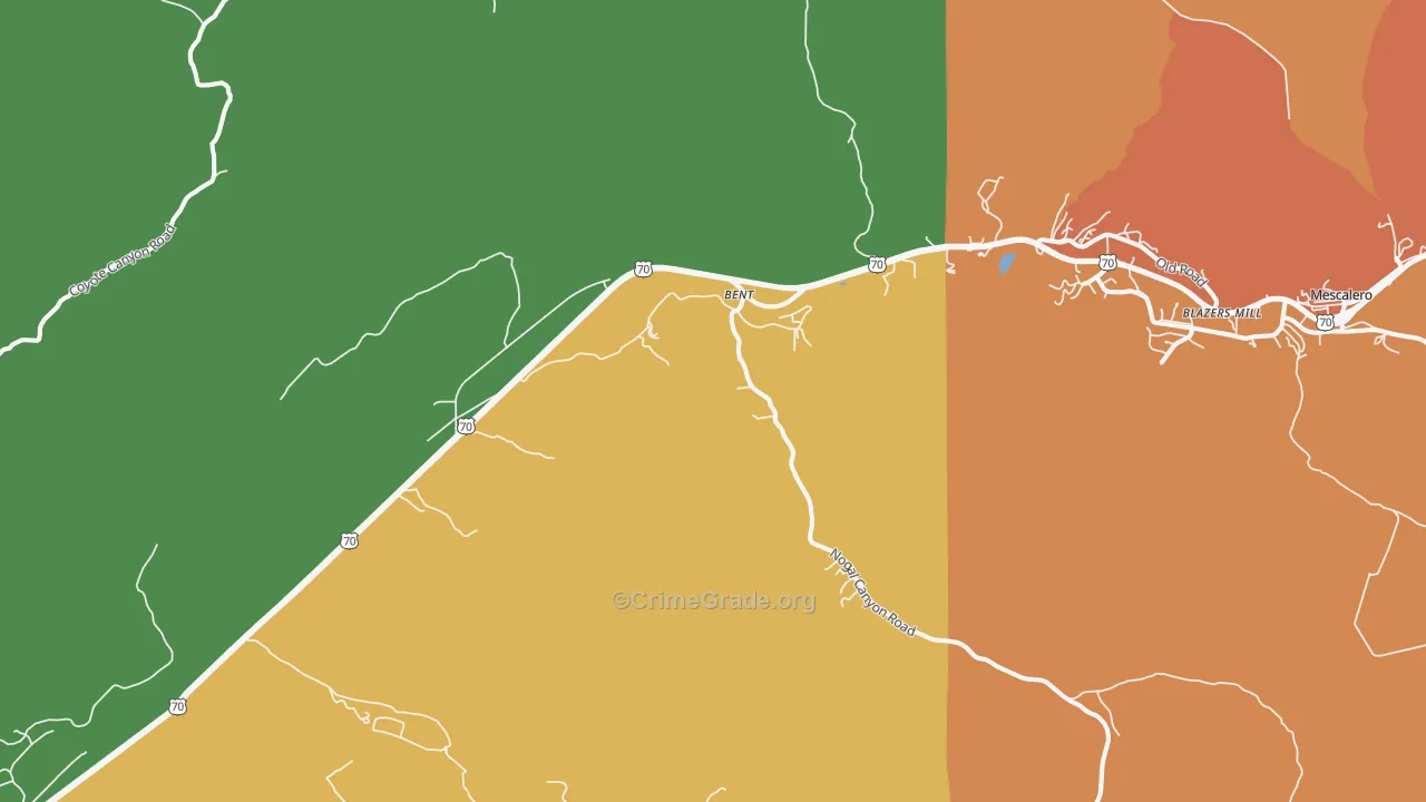 Bent, NM Map of Assault Rates
