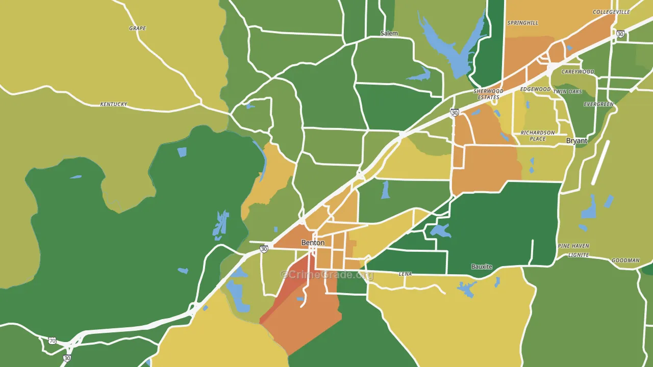 Benton, AR Map of Assault Rates