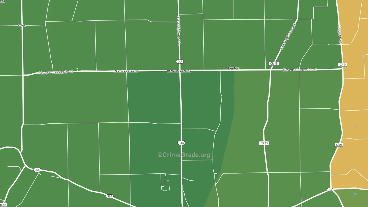 Benton Center, NY Map of Assault Rates