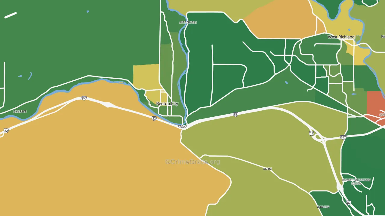 Benton City, WA Map of Assault Rates
