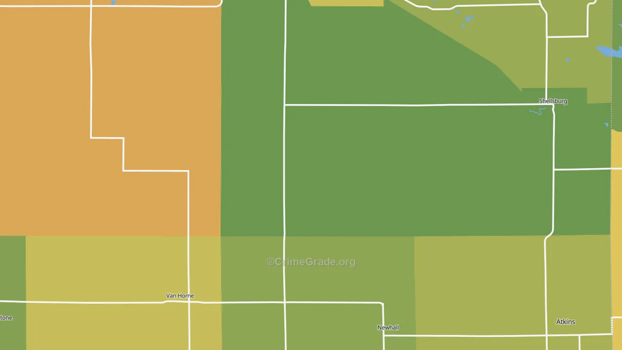Benton County, IA Map of Assault Rates
