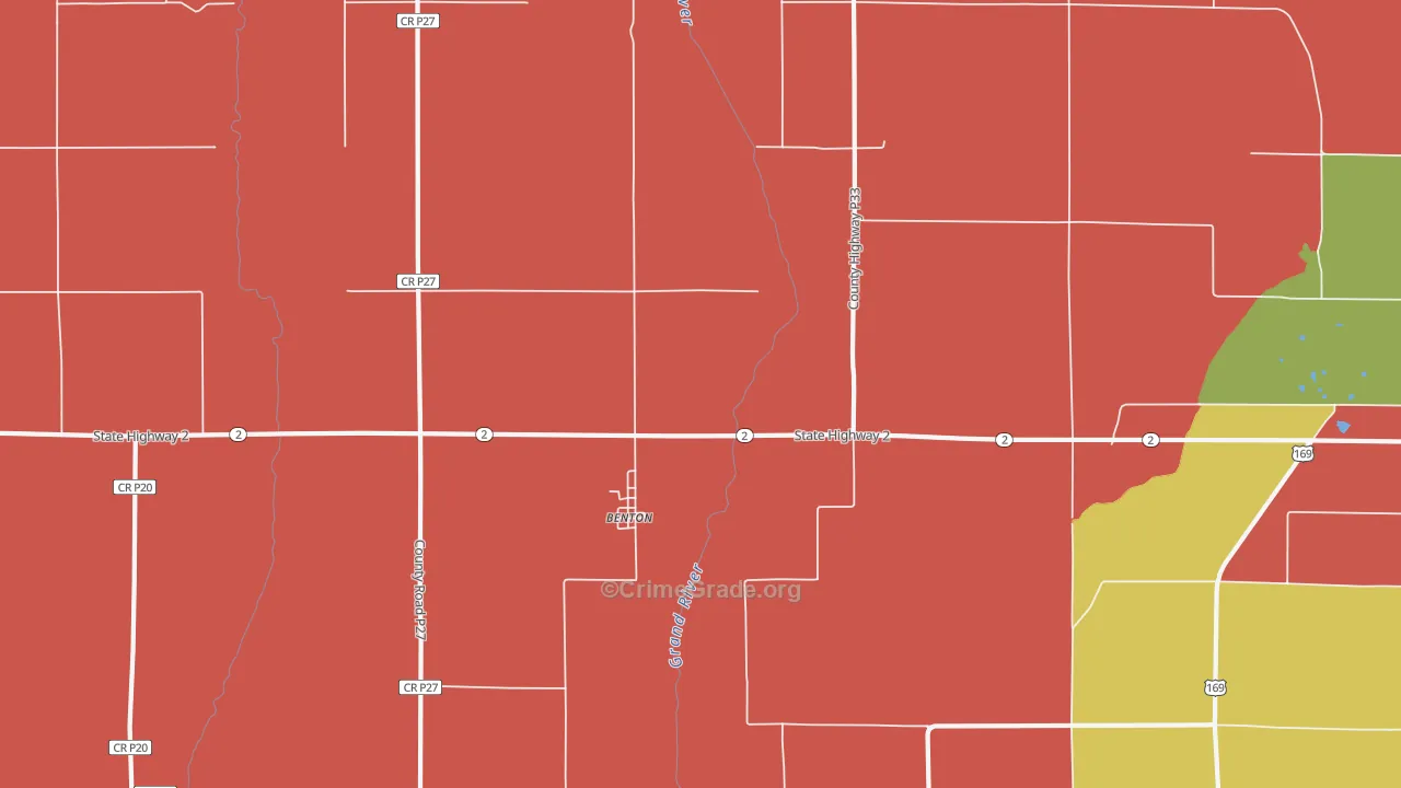 Benton, IA Map of Assault Rates