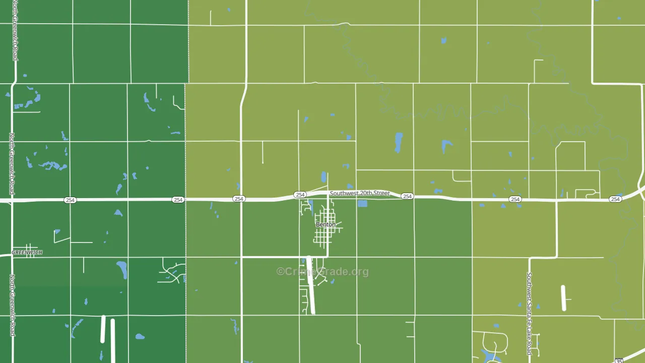 Benton, KS Map of Assault Rates