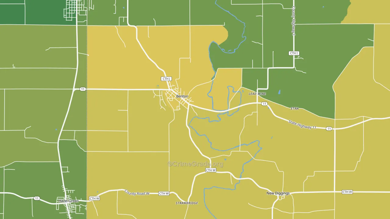Benton, WI Map of Assault Rates