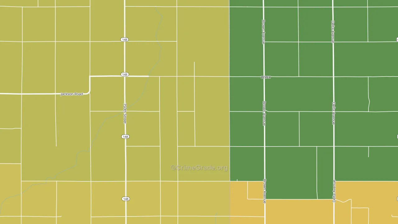 Berea, IA Map of Assault Rates