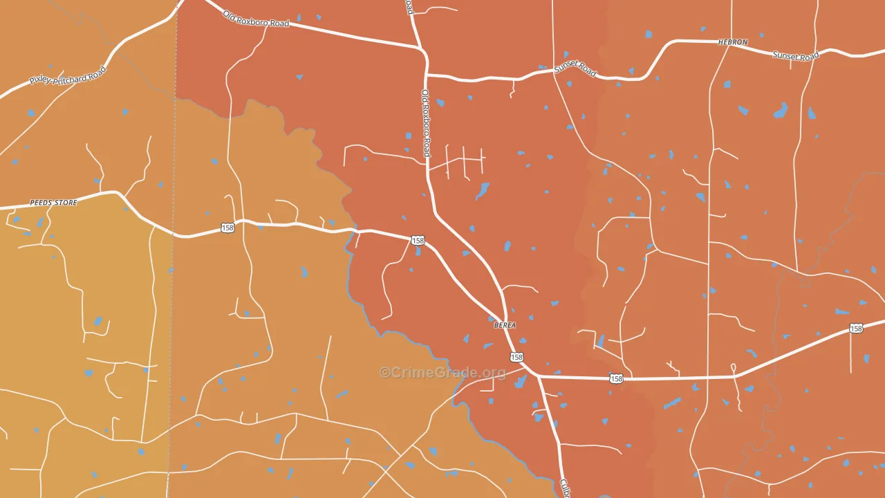 Berea, NC Map of Assault Rates