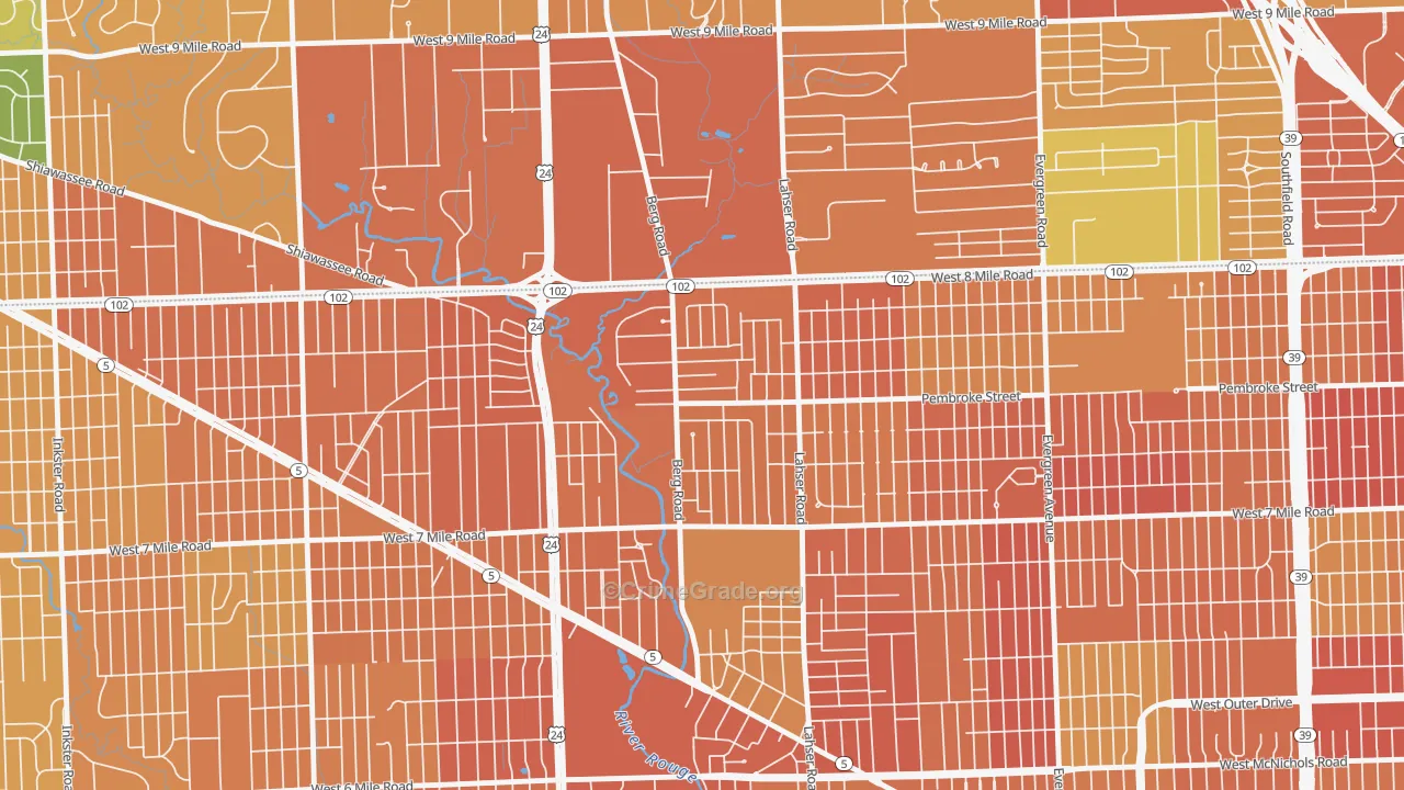Berg-Lasher, Detroit, MI Map of Assault Rates
