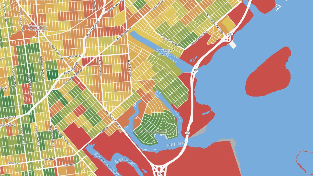 Bergen Beach, Brooklyn, NY Map of Assault Rates