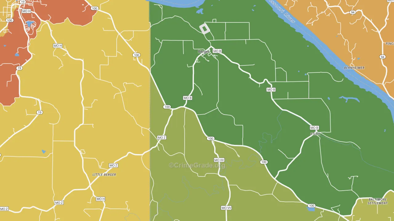 Berger, MO Map of Assault Rates
