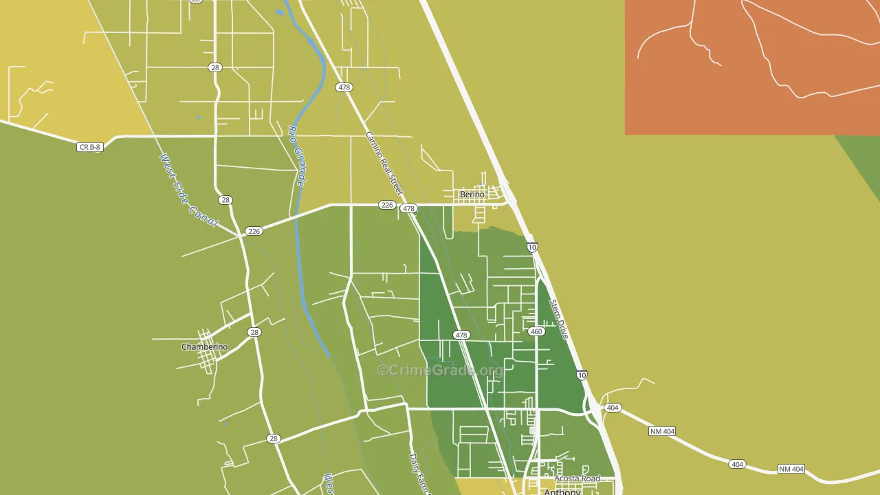Berino, NM Map of Assault Rates
