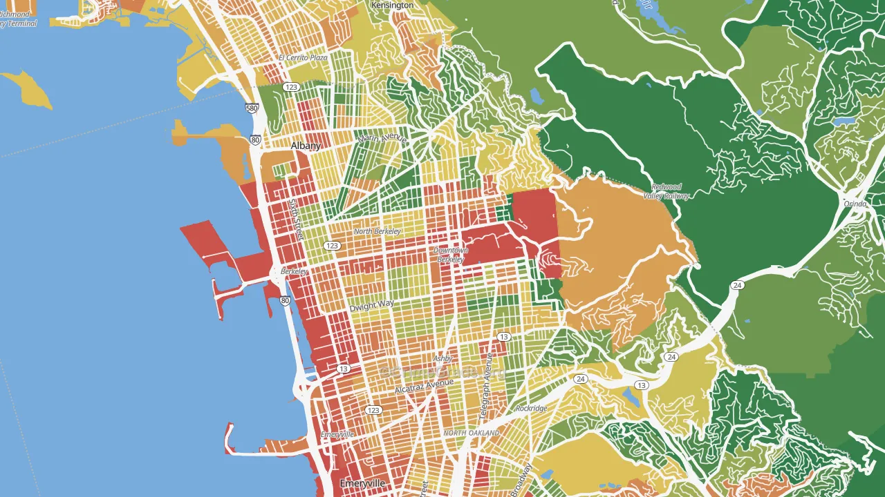 Berkeley, CA Map of Assault Rates