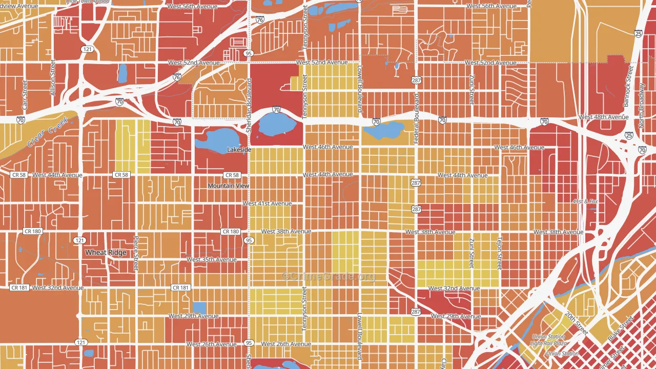 Berkeley, Denver, CO Map of Assault Rates