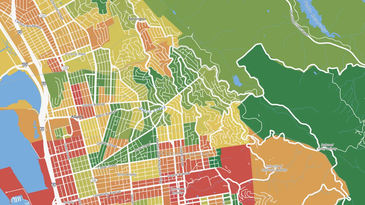 Berkeley Hills, Berkeley, CA Map of Assault Rates