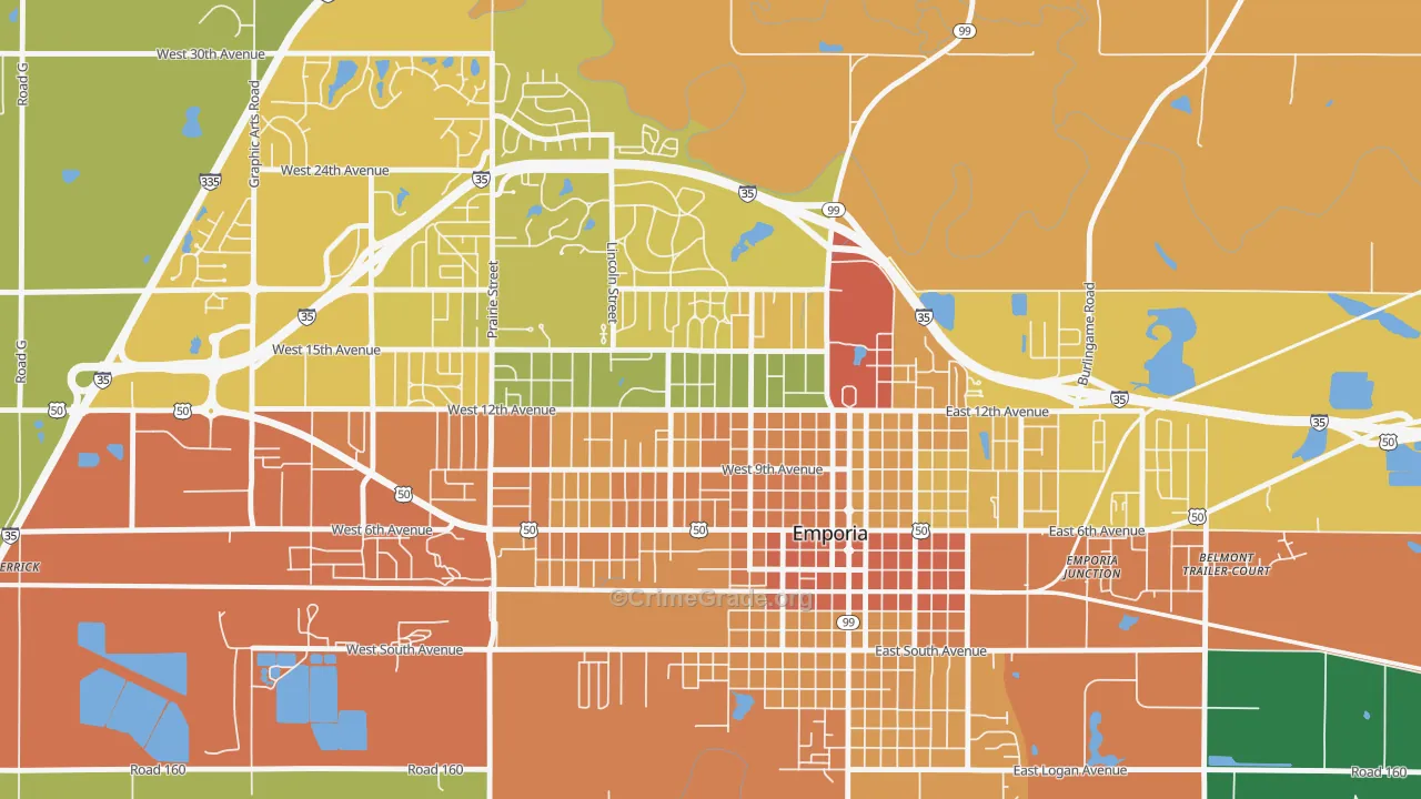 Berkeley Hills, Emporia, KS Map of Assault Rates
