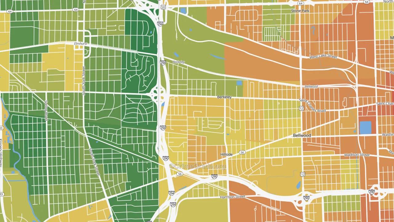 Berkeley, IL Map of Assault Rates