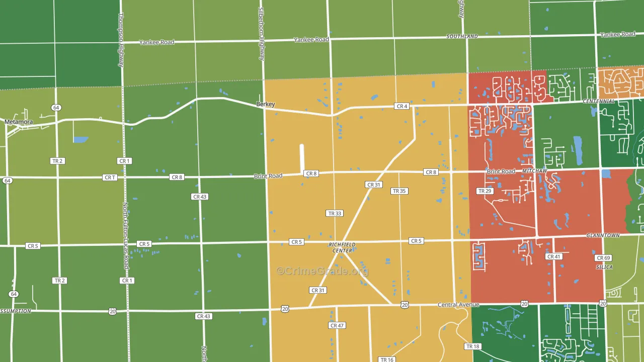Berkey, OH Map of Assault Rates