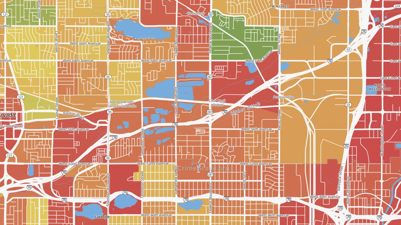 Berkley, CO Map of Assault Rates