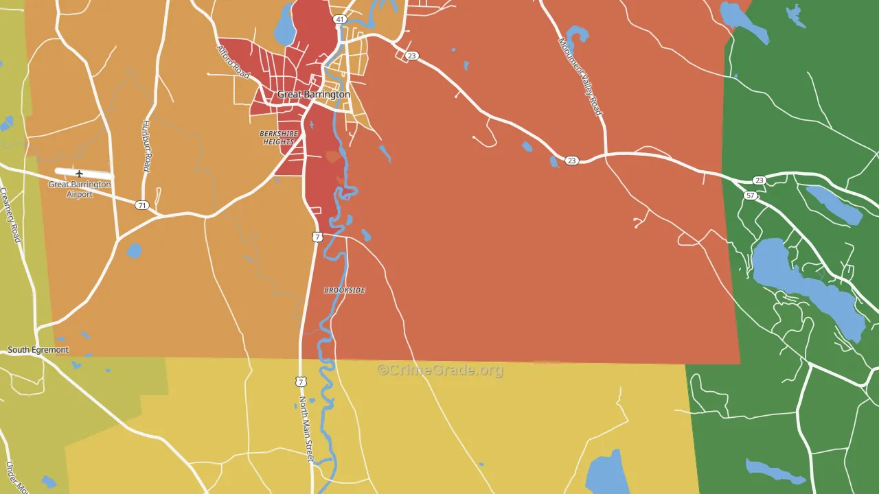 Berkshire Heights, MA Map of Assault Rates