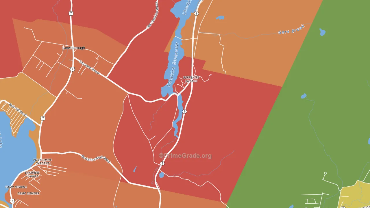 Berkshire, MA Map of Assault Rates
