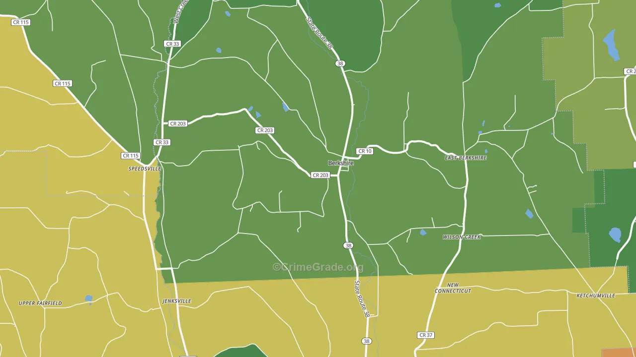 Berkshire, NY Map of Assault Rates