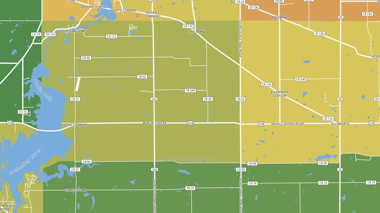 Berlin Center, OH Map of Assault Rates